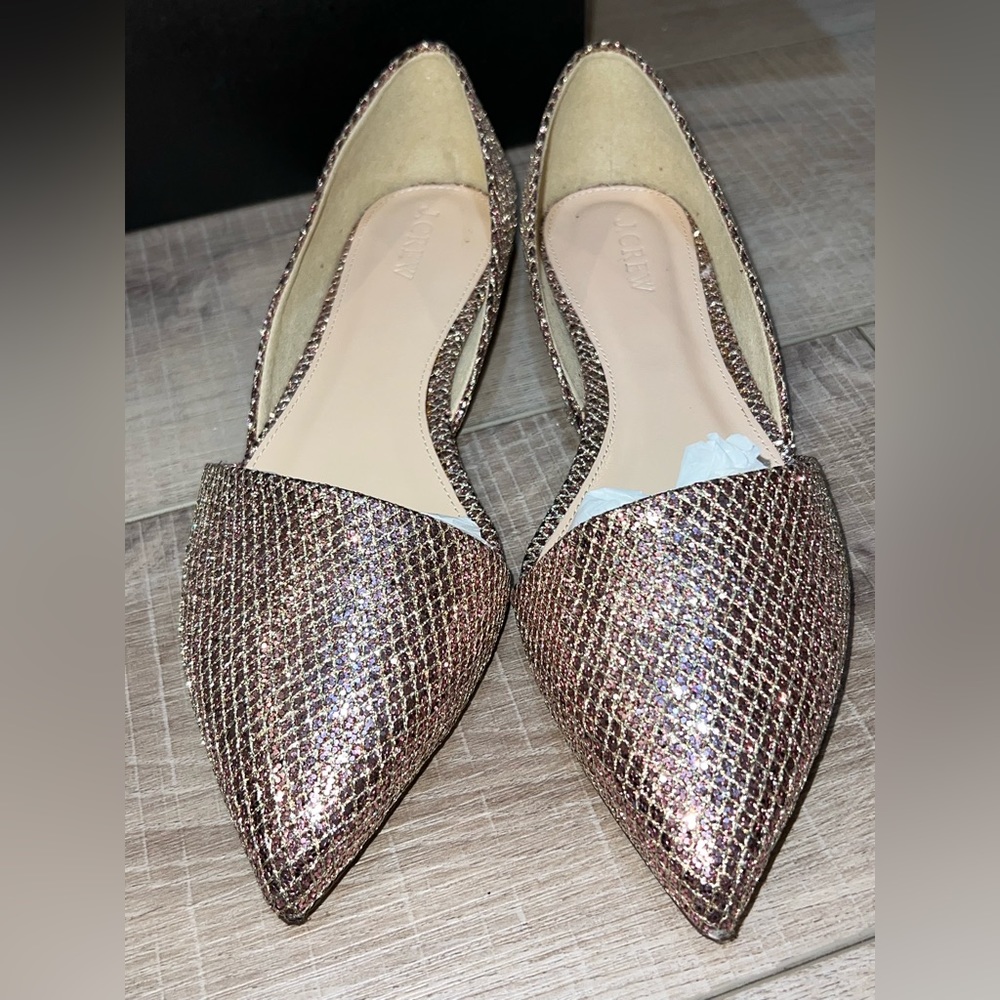 J. Crew Sloan Mermaid Glitter D’orsay Flats - size 8 1/2